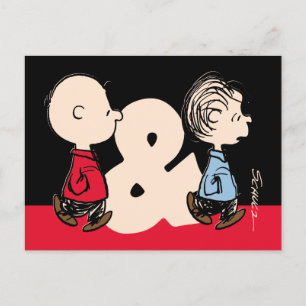 Carte Postale cacahuètes   Charlie Brown & Linus