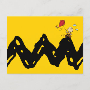 Carte Postale cacahuètes Charlie Brown volant Kite