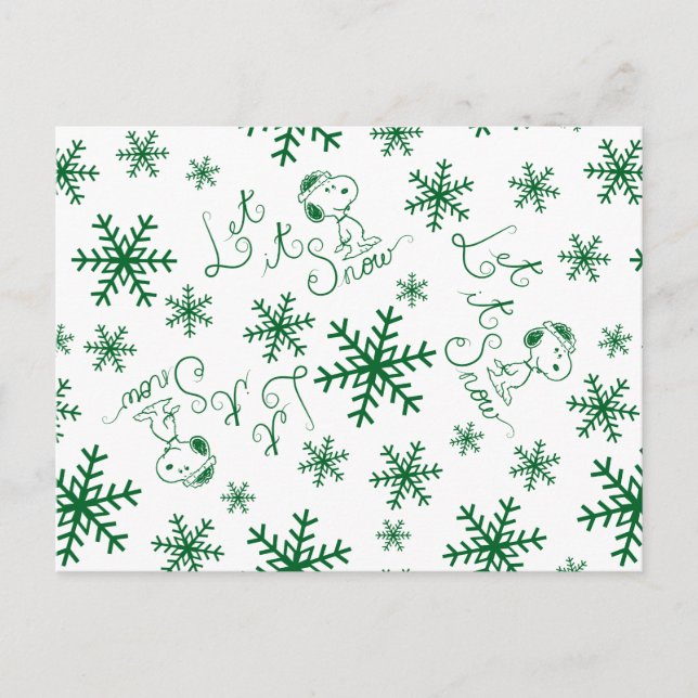 Carte Postale cacahuètes | Christmas Snoopy Let It Snow Motif (Devant)