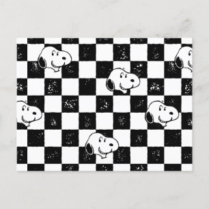 Carte Postale cacahuètes   Drapeau À damiers Snoopy