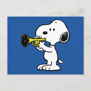 Carte Postale cacahuètes   Joueur de trompette Snoopy