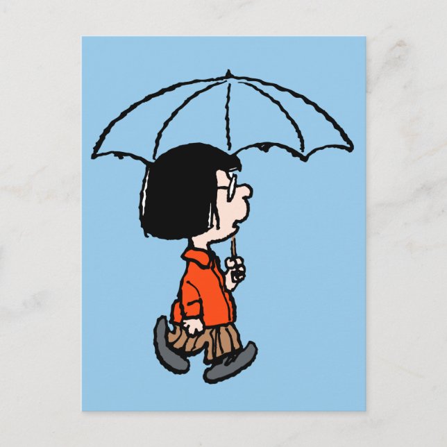 Carte Postale cacahuètes | Marcie sous le parapluie (Devant)