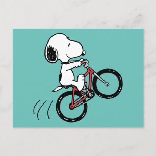Carte Postale cacahuètes Roue à vélo Snoopy