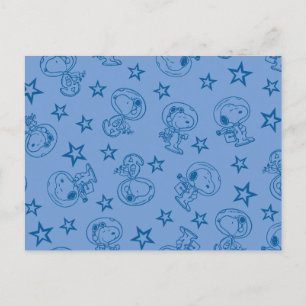 Carte Postale cacahuètes   Snoopy Blue Space Astronaut Motif