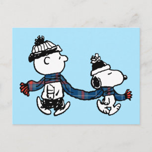 Carte Postale cacahuètes   Snoopy & Charlie Brown Chaud & Cosy