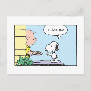 Carte Postale Cacahuètes   Snoopy & Charlie Brown Merci
