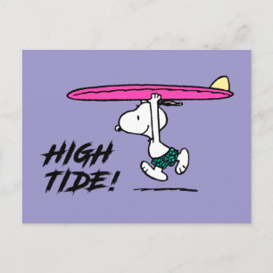 Carte Postale cacahuètes   Snoopy Courir sur le Surf