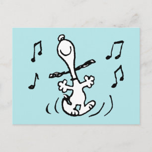 Carte Postale cacahuètes   Snoopy Dancing