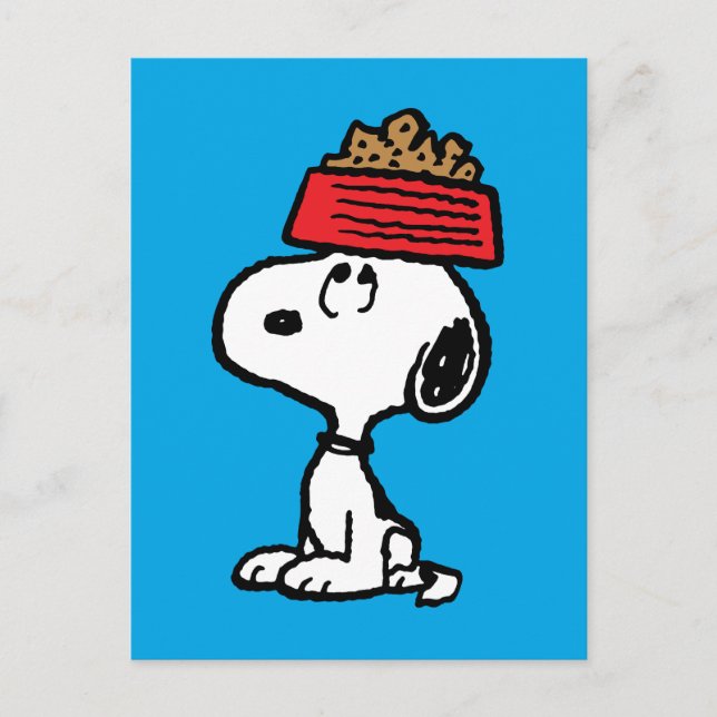 Carte Postale cacahuètes | Snoopy Équilibrer Son Chien Disque (Devant)