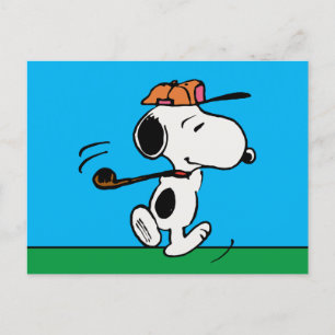 Carte Postale cacahuètes   Snoopy Golf Swing