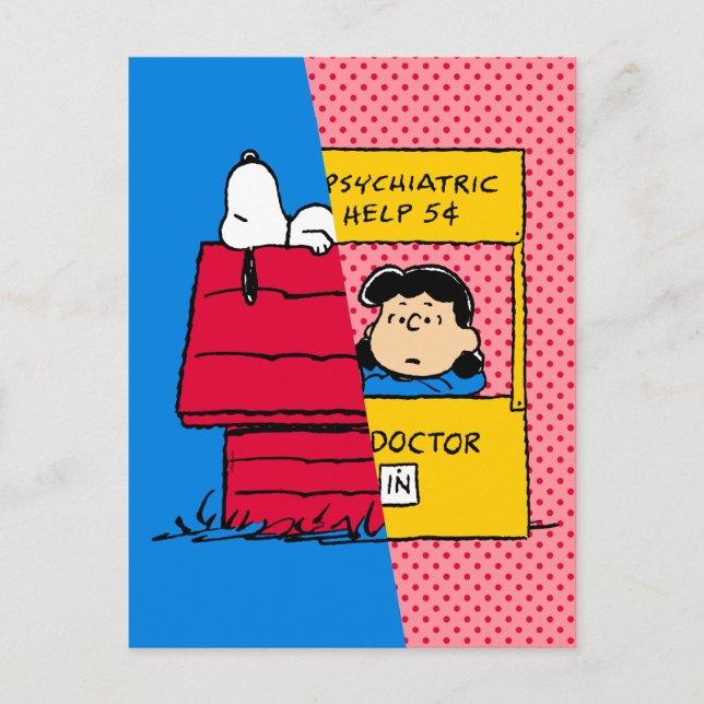Carte Postale cacahuètes | Snoopy & Lucy Half & Half (Devant)