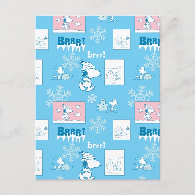 Carte Postale cacahuètes | Snoopy Snow Day Motif (Devant)