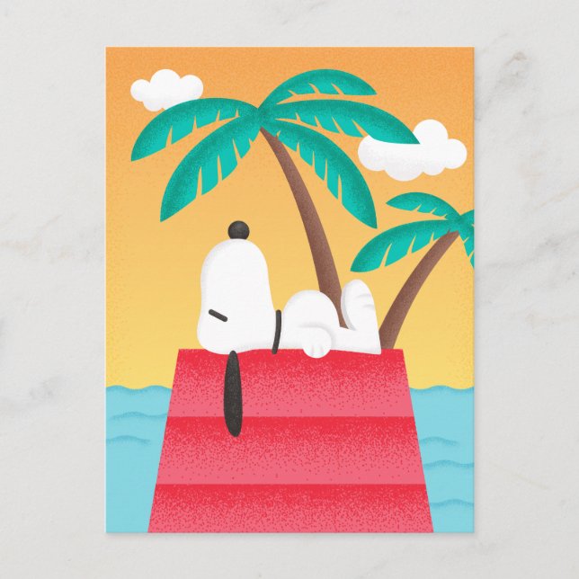 Carte Postale cacahuètes | Snoopy Tropical Deco Dreams (Devant)