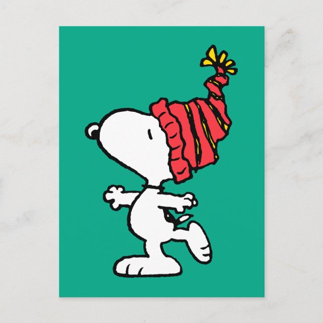 Carte Postale cacahuètes | Snoopy Winter Beanie Casquette (Devant)
