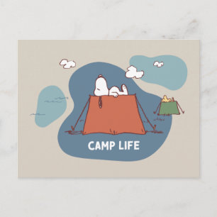 Carte Postale cacahuètes   Snoopy & Woodstock Camp Life
