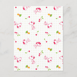 Carte Postale cacahuètes   Snoopy & Woodstock Cherry Motif