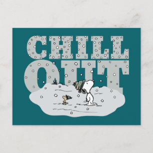 Carte Postale cacahuètes   Snoopy & Woodstock Chill Out