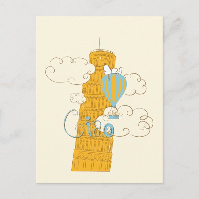 Carte Postale cacahuètes | Snoopy & Woodstock Ciao (Devant)