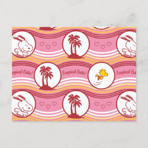 Carte Postale cacahuètes   Snoopy & Woodstock Tropical Cutie