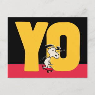 Carte Postale cacahuètes   Snoopy YO Skateboard