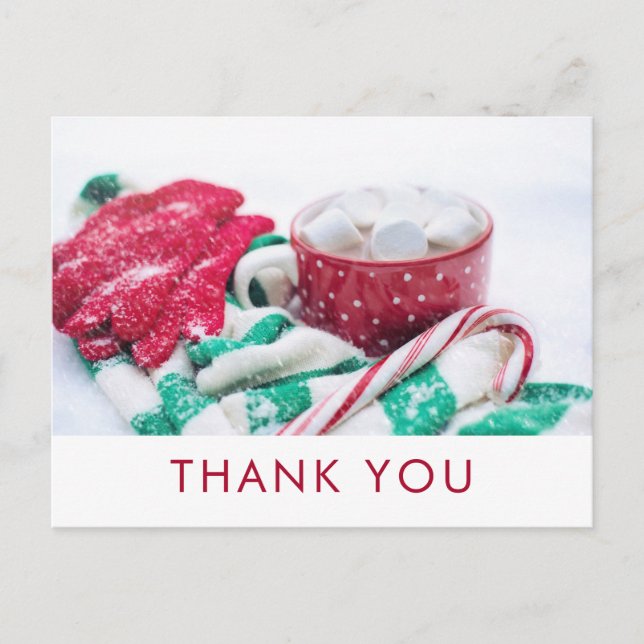 Carte Postale cacao chaud et Sucre de canne | XmasThank You (Devant)