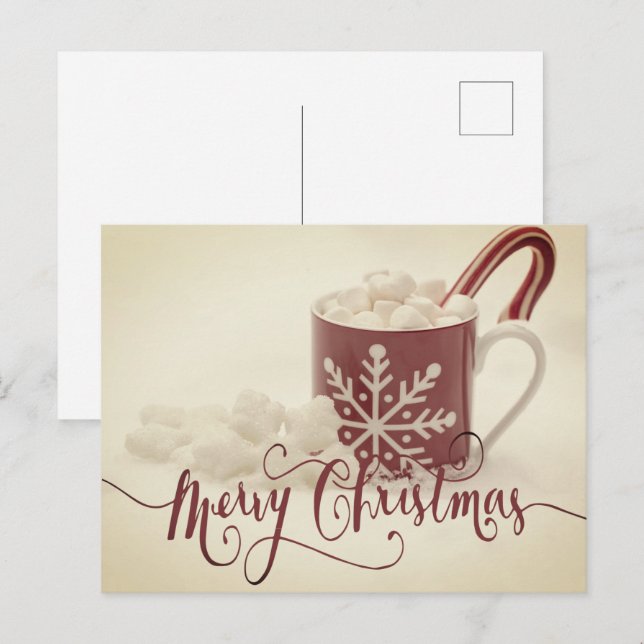 Carte Postale Cacao vintage Joyeux Noël (Devant / Derrière)