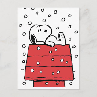 Carte Postale Cachou | Niche de Snoopy Flocons