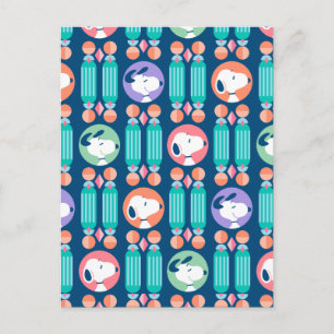 Carte Postale Cachou   Snoopy Déco Dreams Motif Bleu Foncé