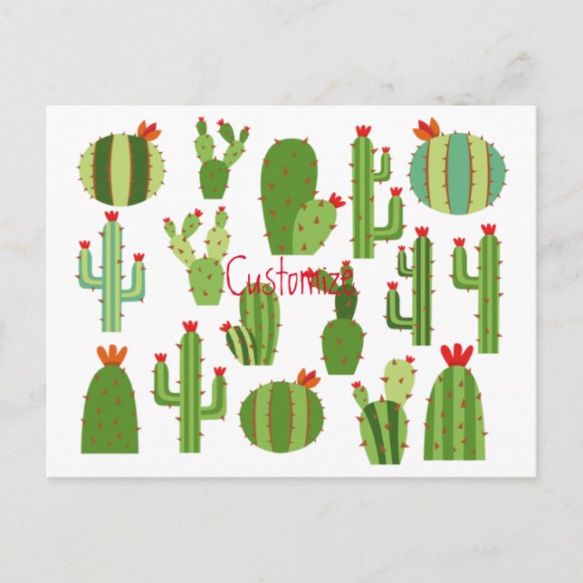 Carte Postale Cactus à fleurs rouges agrafés Plantes Thunder_Cov (Devant)