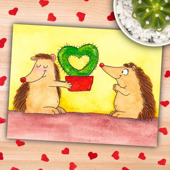 Carte postale Cactus cœur de hérisson par Nicole J (Créateur téléchargé)