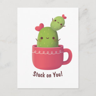Carte Postale Cactus Cœur Mignon, Confession d'Amour