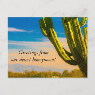 Carte Postale Cactus du désert Saguaro Lune de miel Merci