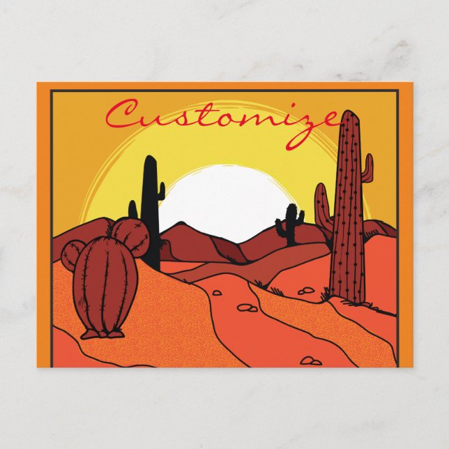Carte Postale Cactus du désert Sunset Thunder_Cove (Devant)