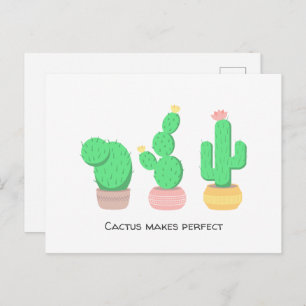Carte Postale Cactus En Pot - Cactus Rend Parfait