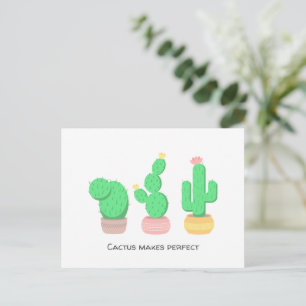 Carte Postale Cactus En Pot - Cactus Rend Parfait