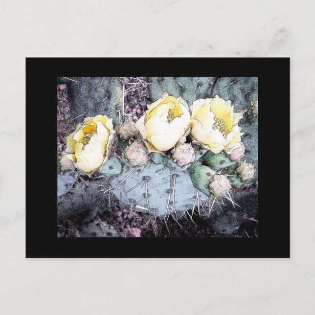 Carte Postale Cactus Flower Digital Ink (Devant)