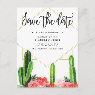 Carte Postale Cactus modernes, Succulent et Floral Enregistrer l