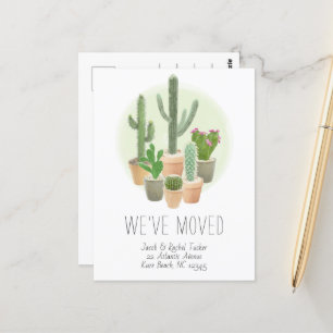 Carte Postale Cactus Nouvelle adresse résidentielle Faire-part d