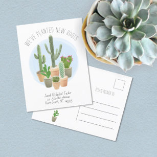 Carte Postale Cactus Plantation de nouvelles racines Déplacement