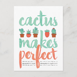 Carte Postale Cactus rend parfait petit Cactus Plante graphique