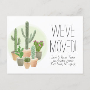 Carte Postale Cactus Succulents Nouvelle maison Faire-part mobil
