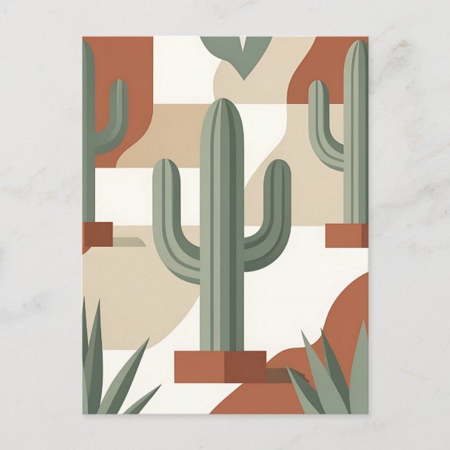 Carte Postale Cactus vert sauge moderne Terracotta Désert  (Devant)