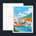 Carte Postale Cadaques Espagne vintage lieu de voyage illustrati<br><div class="desc">Cadaques Espagne vintage lieu de voyage illustration</div>