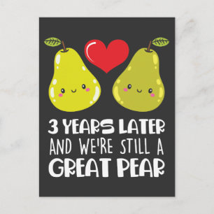 Carte Postale Cadeau 3ème anniversaire de mariage Couple perle