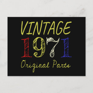 Carte Postale Cadeau 50e anniversaire Vintage Rétro 1971
