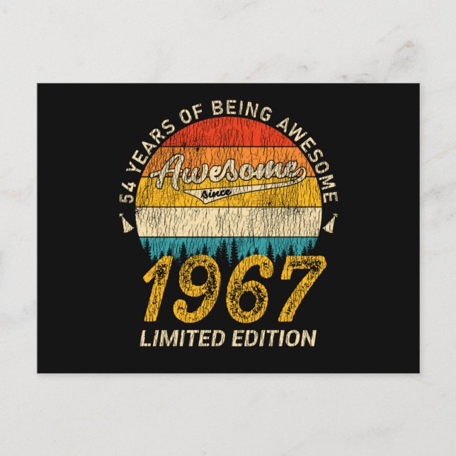Carte Postale Cadeau 58 Ans 1967 Rétro Incroyable Cadeau Anniver (Devant)