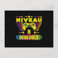 Cadeau 8 ans Anniversaire Gamer Niveau 8 Débloqué