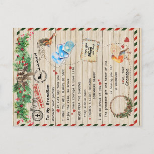 Carte Postale Cadeau à mon petit-fils, Petit-fils et grand-père,