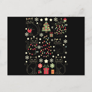 Carte Postale Cadeau Amoureux des chats de Noël pour le propriét