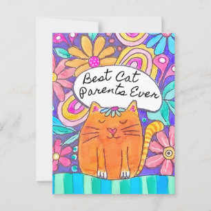 Carte postale cadeau Best Cat Parents Ever Amoureu